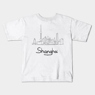 Shanghai cityscape Kids T-Shirt